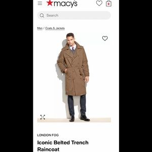 Iconic London Fog Trench Coat with Belt in British Khaki Size Men’s 44 Short